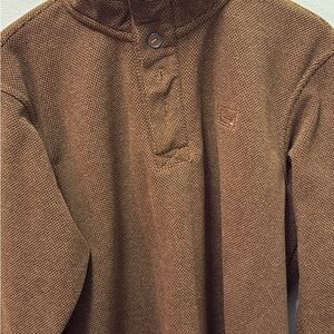 Men's Brown Banded fire pit fleece Henley